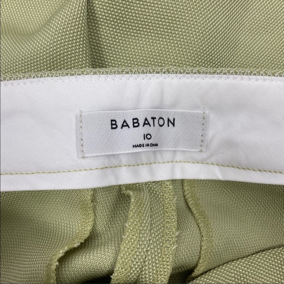 Aritzia Babaton Borna High Rise Longline Green Pleated Shorts size 10 - Picture 6 of 7